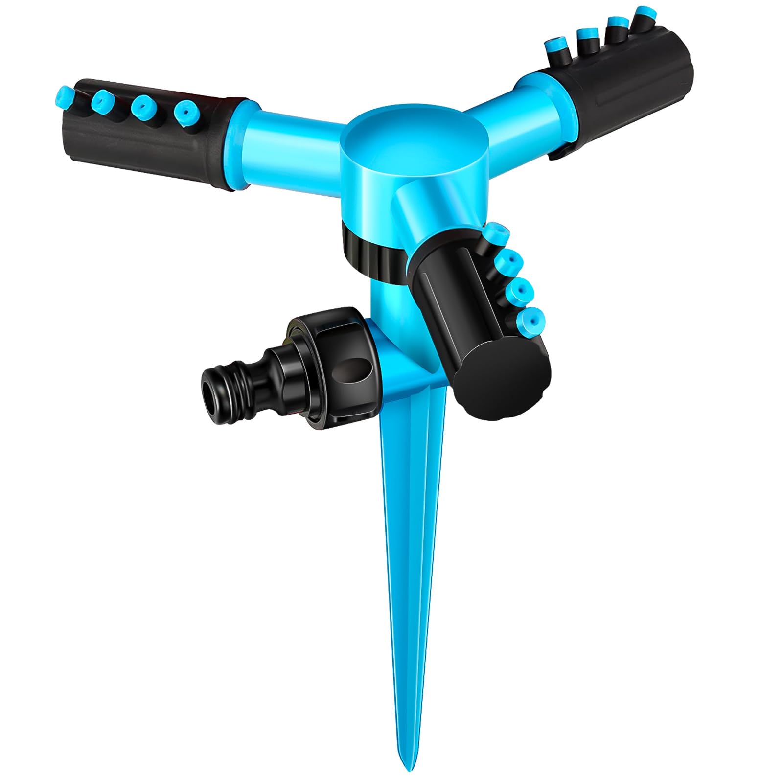 Arroseur de Jardin Plastique Arroseur de Pelouse Automatique à 360° Arroseur d'eau Pulvérisateur Durable à 3 Bras pour Jardin Et l'Irrigation Pastorale