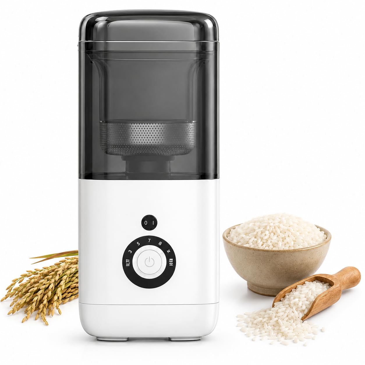 Fresatrice per riso per uso domestico con separatore di crusca da 480 ml, tazza di misurazione e precisione a 7 marce per grano e cereali