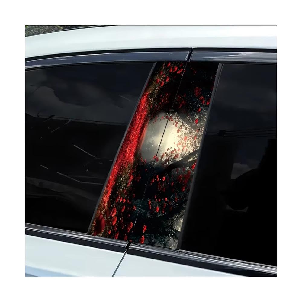 Automotive B-Pillar Stickers Bloody Rose Forest Smooth Material Protection Film