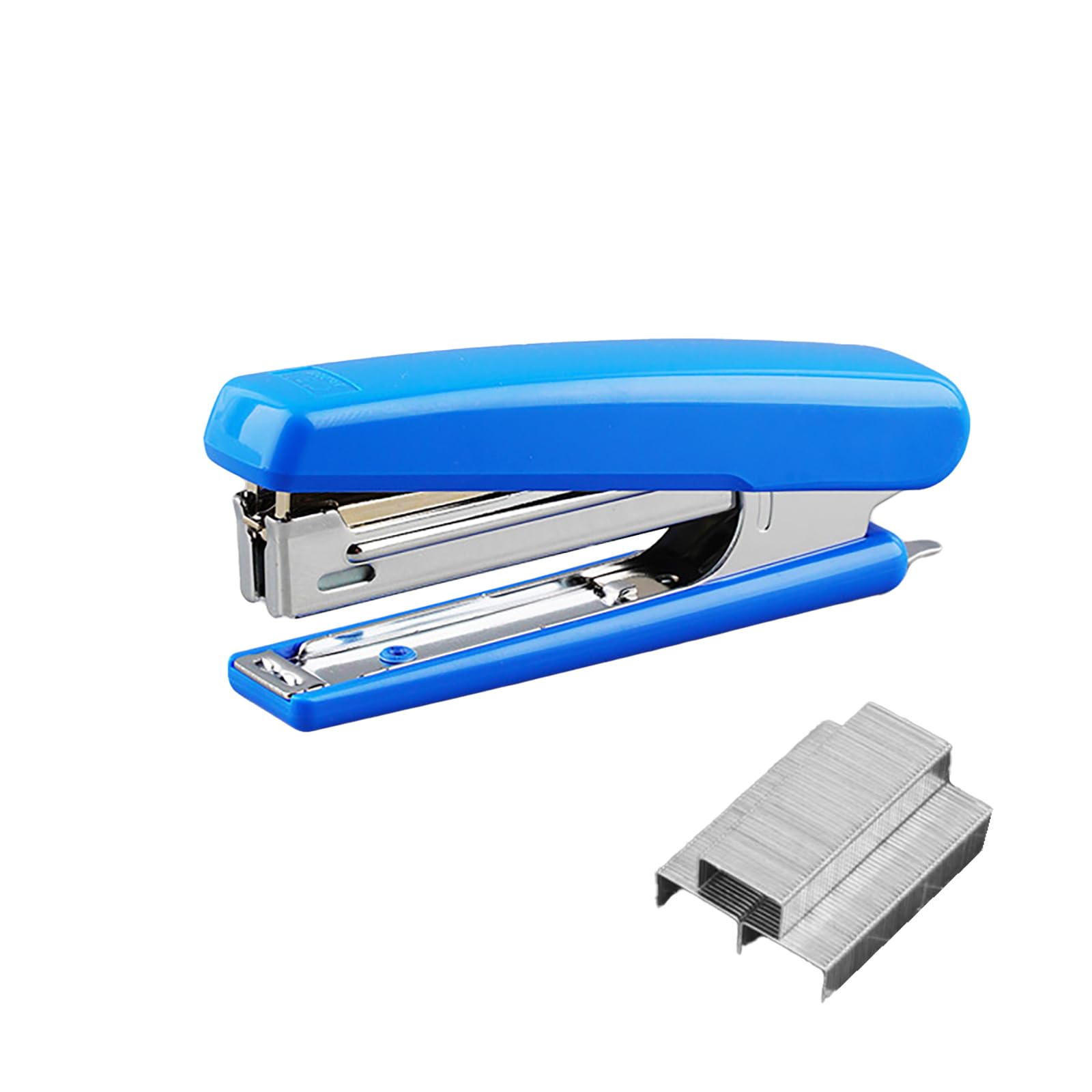 GZBABY Mini Stapler Built in Stapler Remover, Effortless Stapler with 1000 Staples for Office School Travel, 12 Sheet Capacity (Blue)