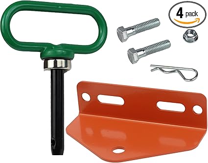 Review Universal Towing Hitch Kit 3/4″ Zero Turn Mower Hitch and 1/2″ Magnetic Lawn Mower Trailer Hitch Pin (Combo Pack Green Orange)