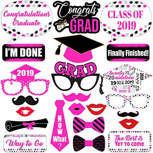 Buy Purple Graduation Photo Booth Props 2021 DIY Required, Pack of 23