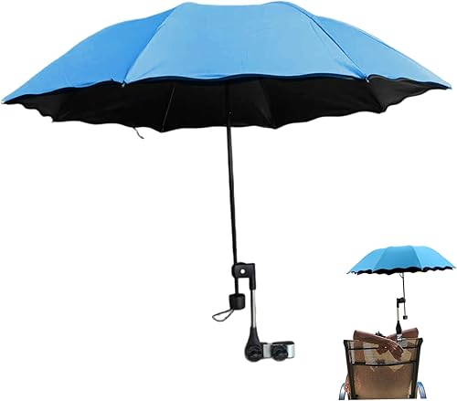 Sombrilla para silla de playa, sombrilla con abrazadera ajustable, protección UV, impermeable, plegable, portátil, para patio, campamento, silla de