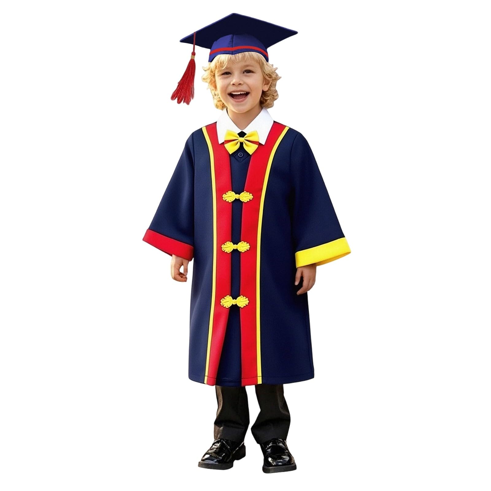 Kindergarten 2025 Graduation Cap and Gown Tassel Sets with Charm 2PCS Graduations Stoles for Kids Grad Party Clothes