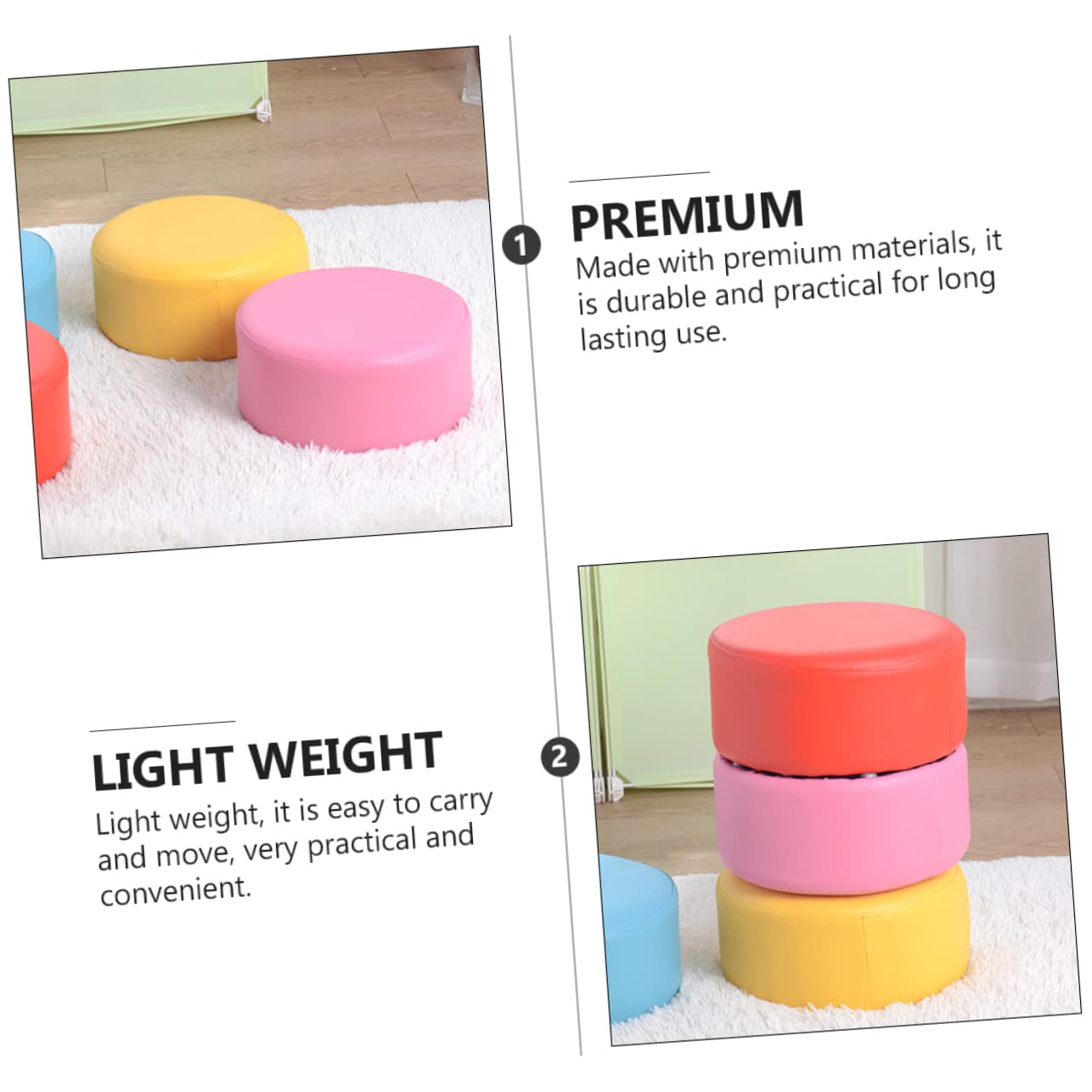 Cabilock 1pezzi Sgabello Antiscivolo Per Ragazzo Ragazza Pu Design Adorabile e Colore Fresco Per Bagno e Cucina Sicuro e Pratico Per Igiene Dei Piccoli