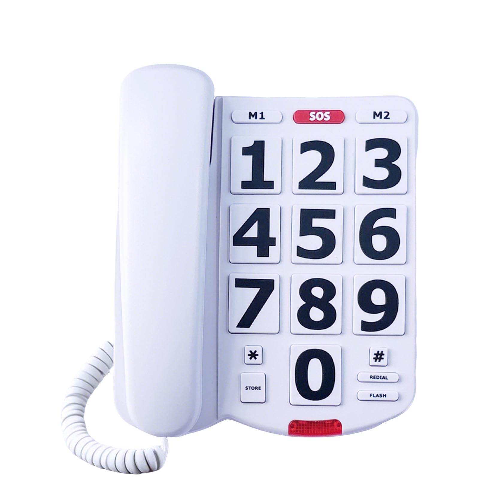 TelPal Corded Big Button Phone for Seniors Home, Wired Simple Basic Landline Telephone for Visually Impaired Old People with Large Easy Buttons, Emergency House Phones