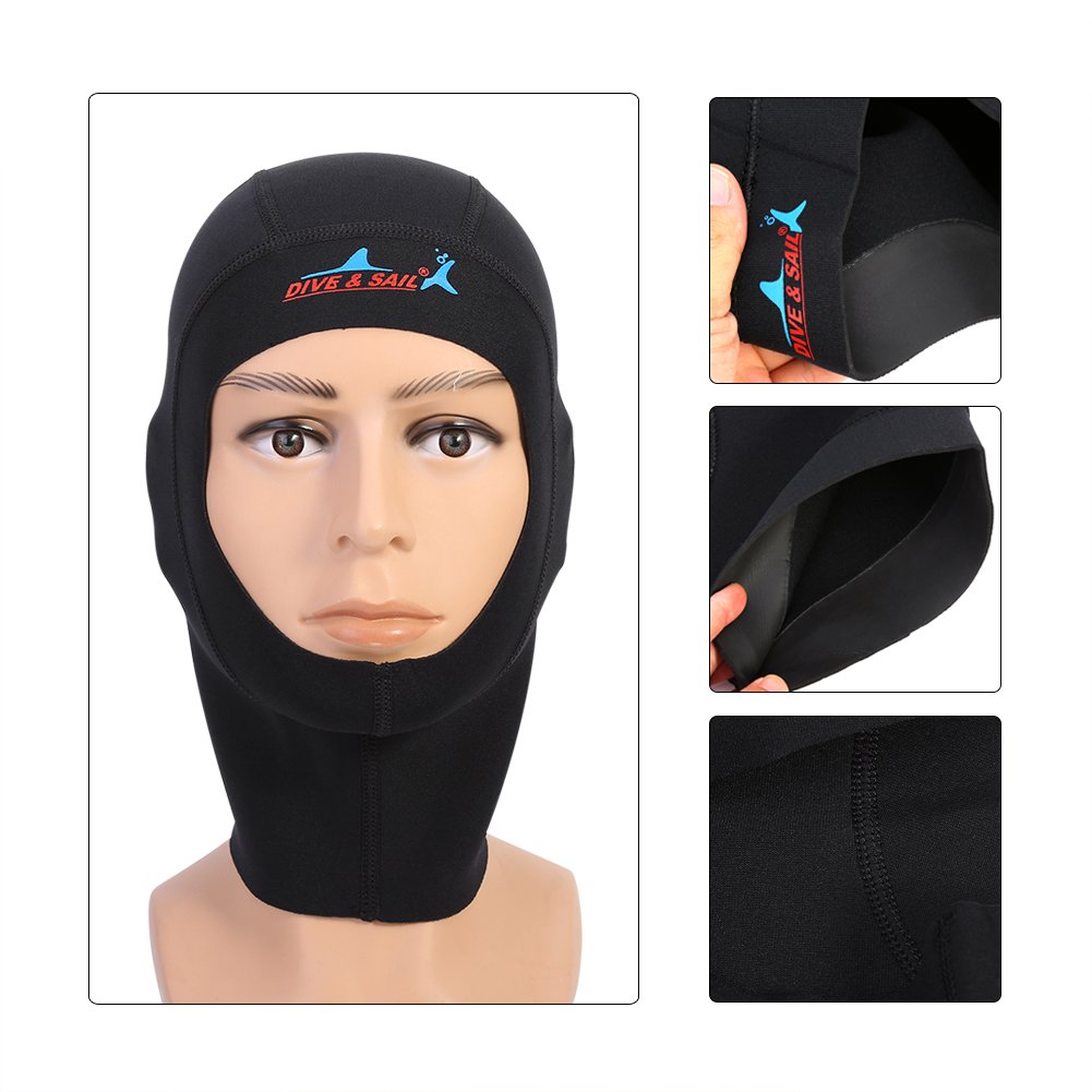 Alomejor Cappuccio da Sub 1mm 3mm Neoprene per Snorkeling Kayak Sport Acquatici