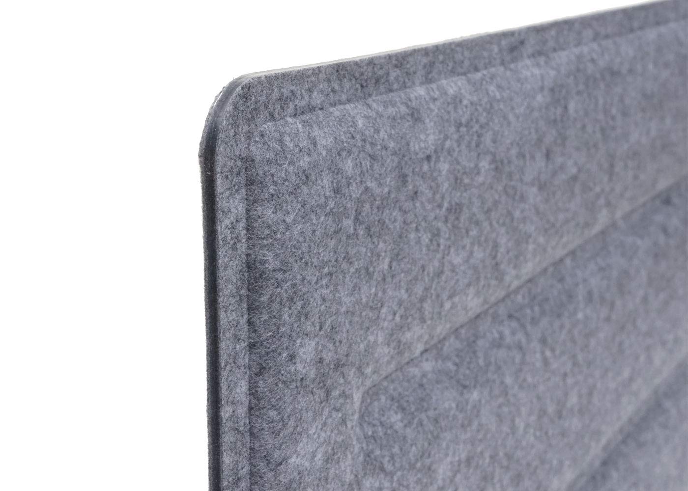 Cloison de table HWC-G76 avec clips tissu textile avec gaufrage 100x30cm gris