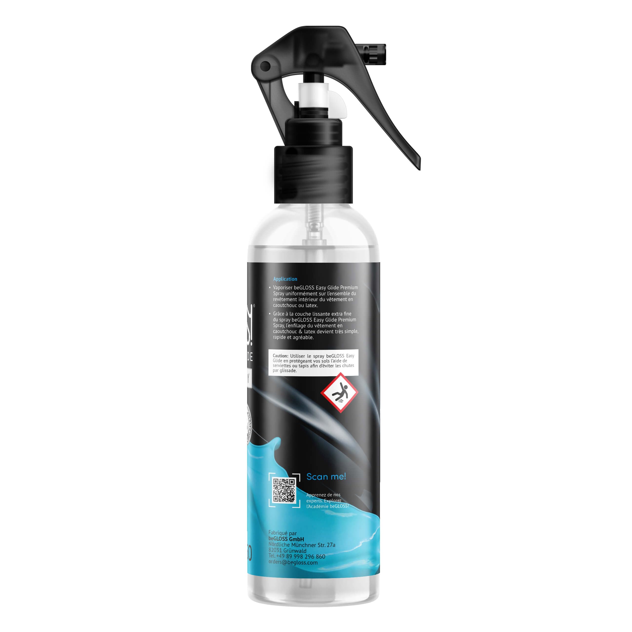 beGLOSS Easy Glide - Premium Spray 250 - Sensation pure - Glissez dans le latex plus rapidement et facilement grâce à ce lubrifiant.