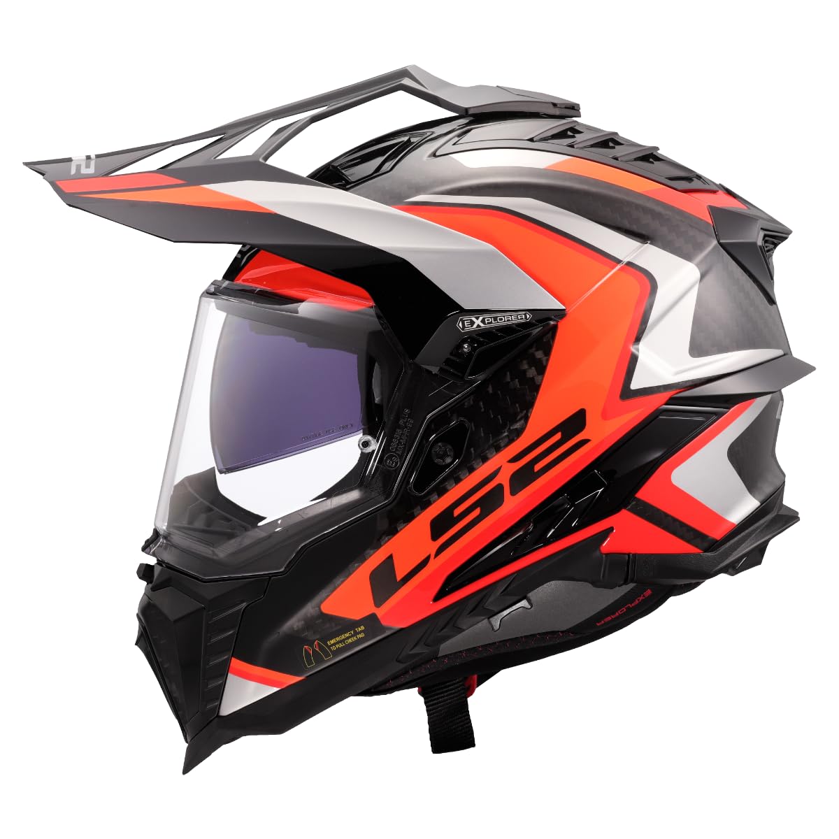 LS2, Casco Moto Cross EXPLORER CARBON FRONTIER II Gloss Orange
