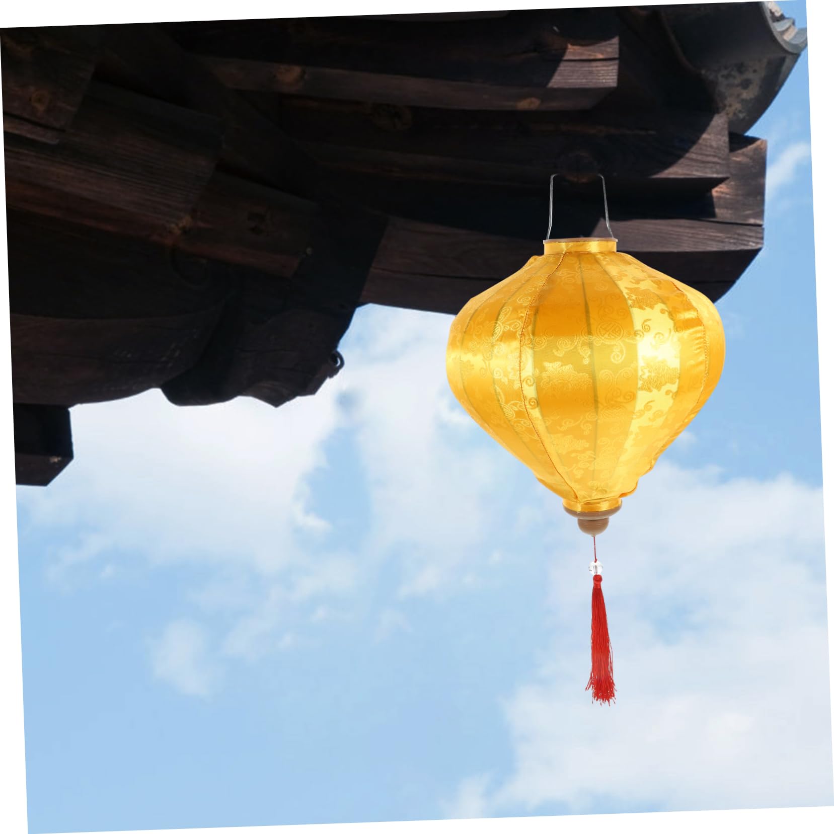 Vietnamesische Laterne Gelb Outdoor HäNgelaterne Aus Tuch Mit Quasten FüR Hochzeit Garten Und Festliche Dekoration Asiatisches Laternendekor