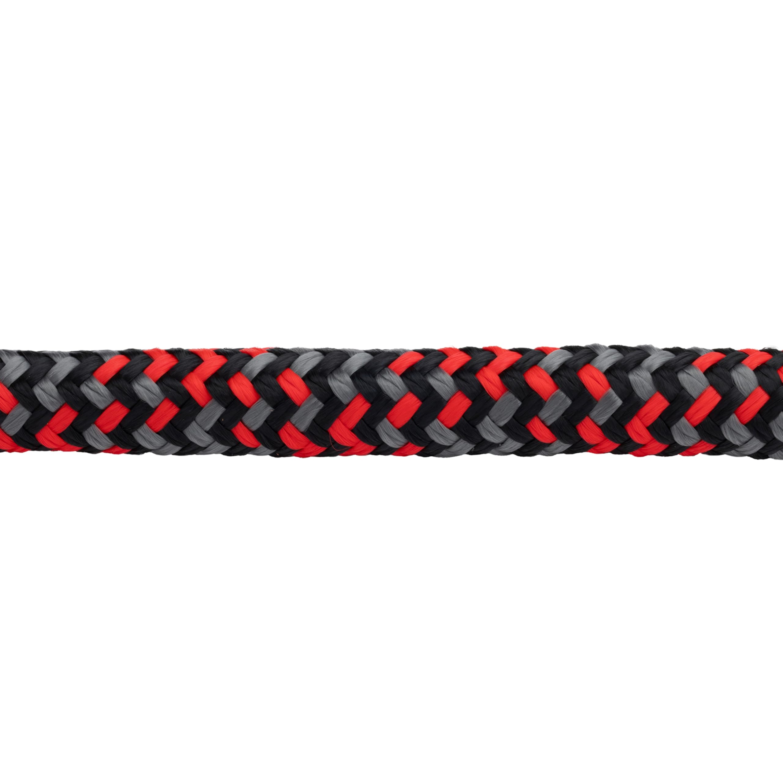 Weaver Leather Laisse de Cowboy en polyéthylène avec Bouton-Pression, 1,5 cm x 3 m, Noir/Rouge/Gris