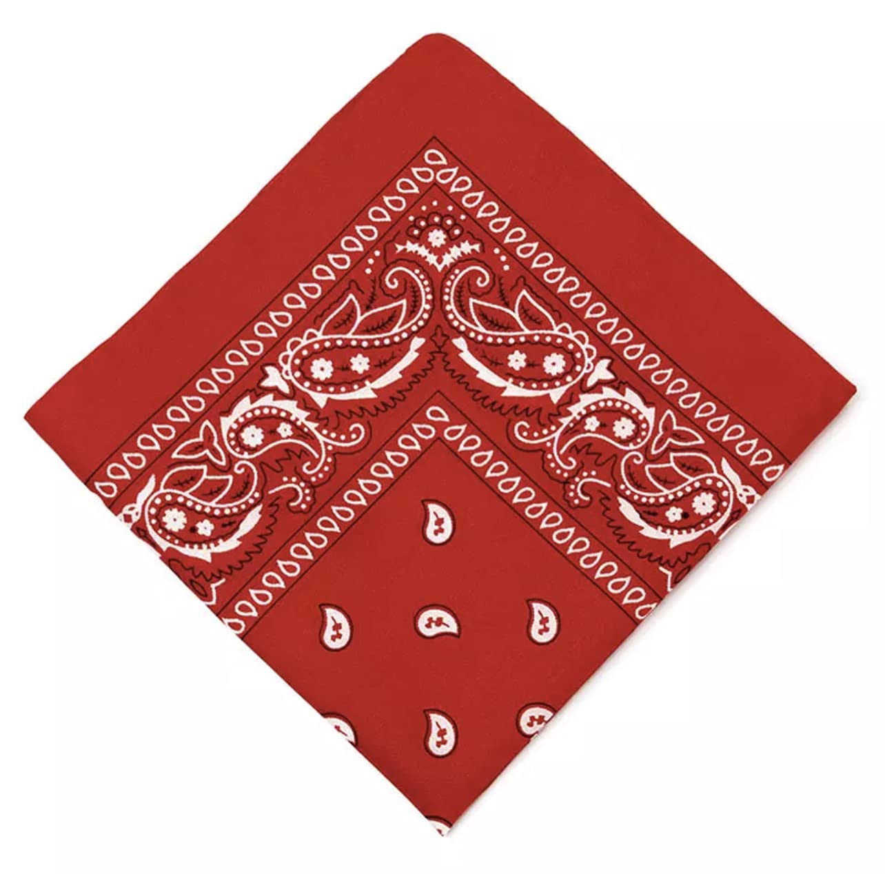 3 X Paisley Cotton Bandana Neckwear Headwear Headband (3 x Red)
