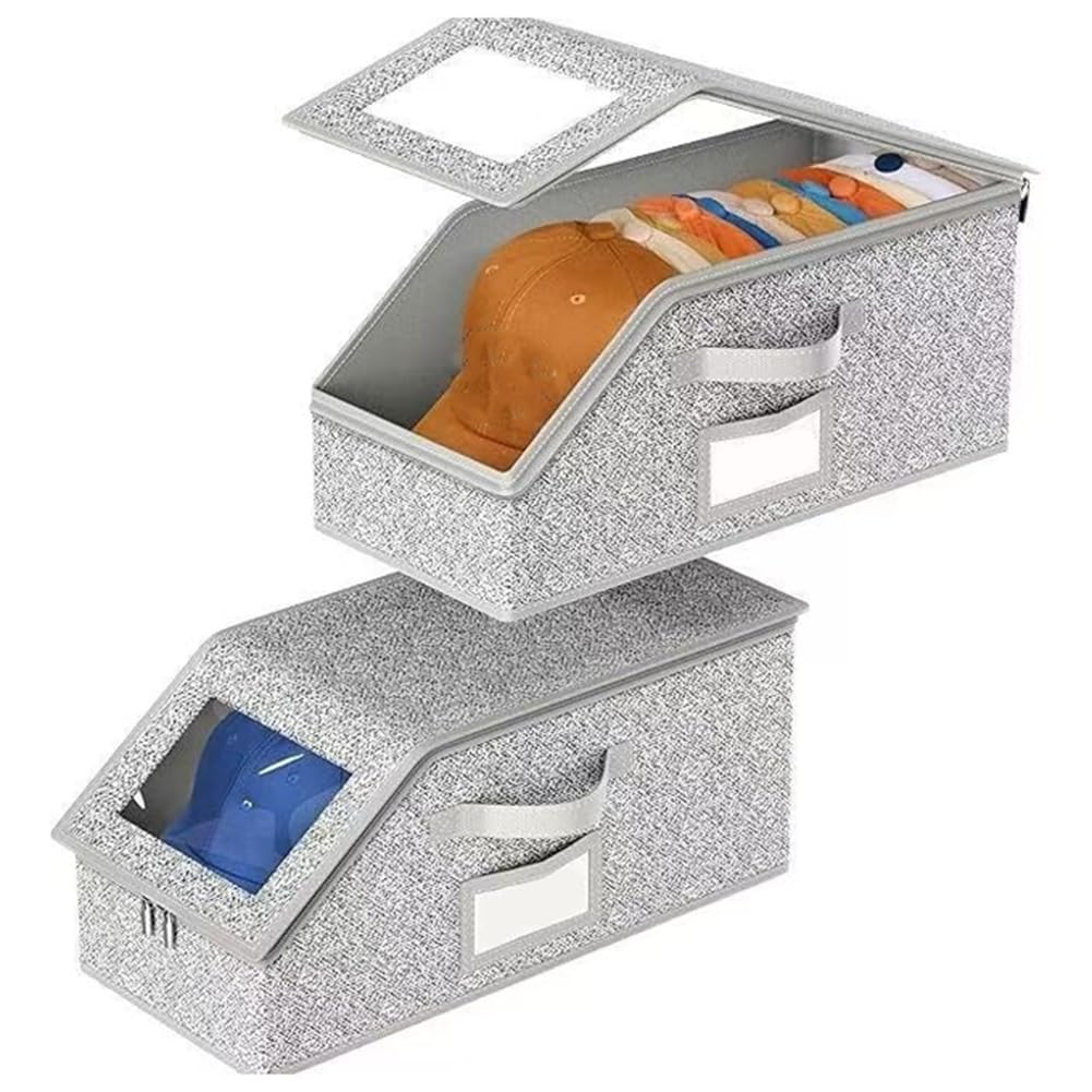 Hndhbfgrt Stackable Baseball Cap Storage Boxes Stackable Hat Storage for Baseball Caps Hat Storage for Baseball Caps