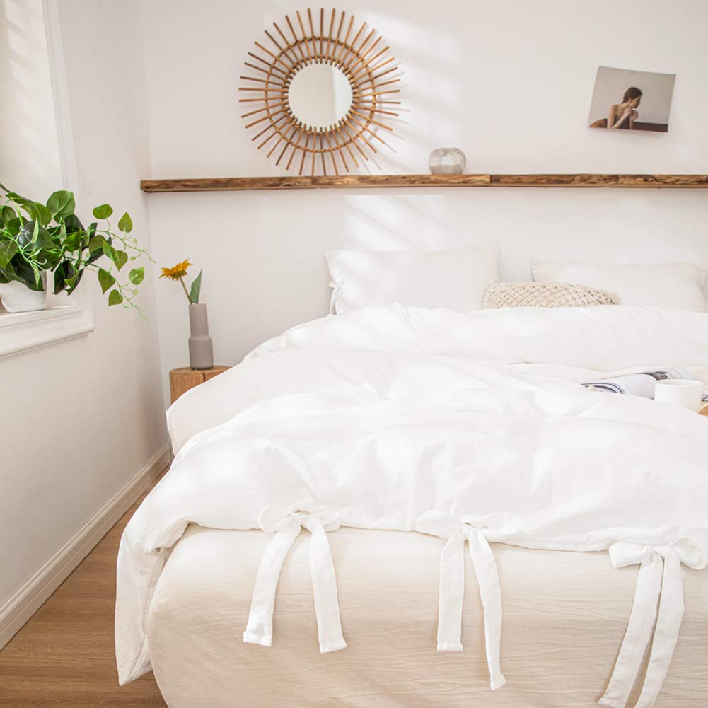 Amazon.com: Bedbay White Bedding Offwhite Bow Tie Duvet Cover Set