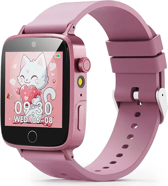 ZUODUN Kids Watches for Girls Toys Age 4-12, Smart Watch for Kids with Camera, 26 Puzzle Games, Alarm Clock, Pedometer, Audiobook, Learn Card, Toddler Watch Birthday Gift for 8 9 10 Year Old Girl