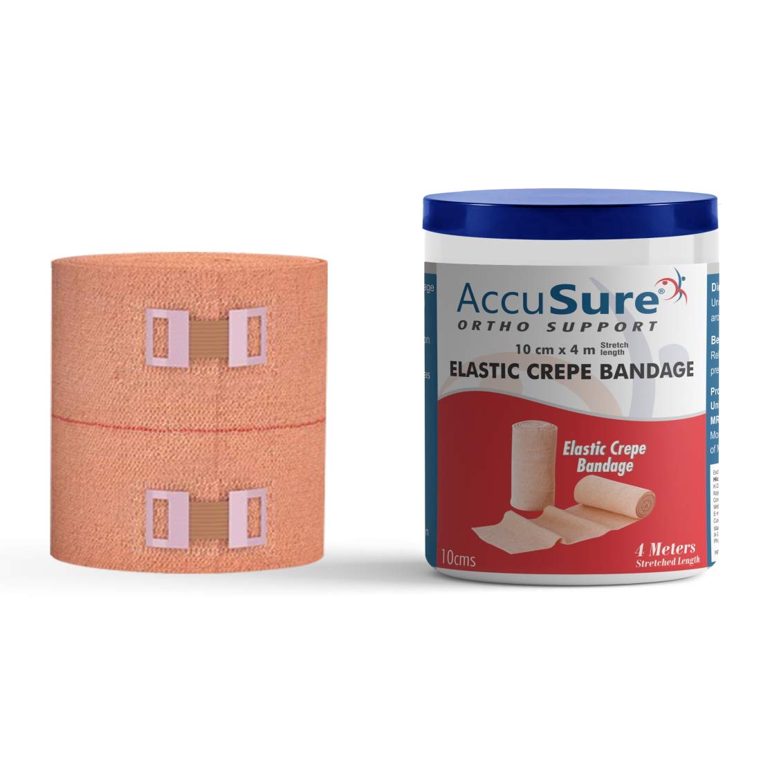 AccuSure Elastic Crepe Bandage with Hook & Loop Closure | Stretches upto 4 Meter in Length (8cm x 4mt) (B08XY3C27B) Amazon Price History, Amazon Price Tracker