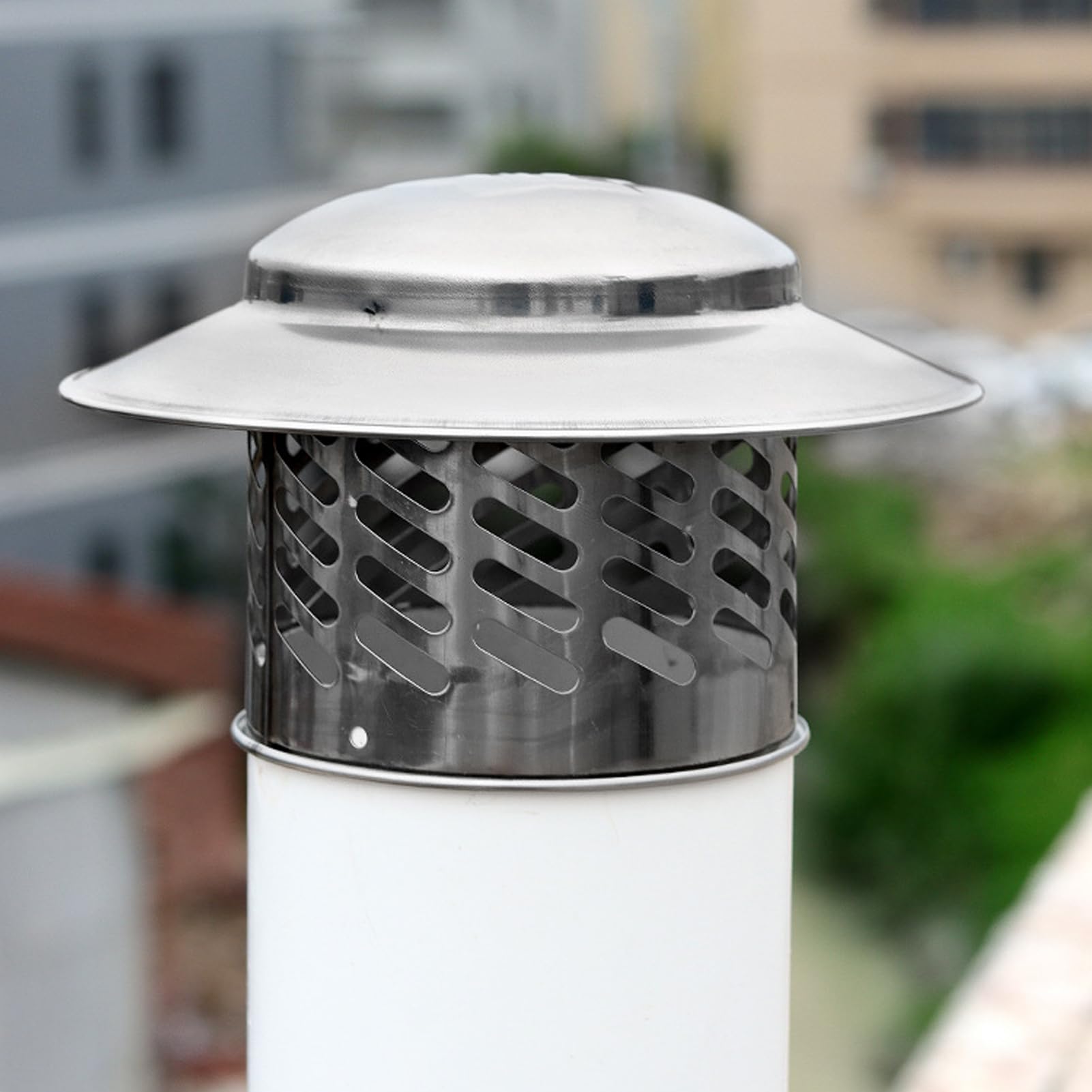 Copertura per in acciaio inossidabile - Cappello antipioggia, protezione efficace | Copri tubo di scarico, strumento di sicurezza con bordo largo per camini e cappe, progettato per resistere a