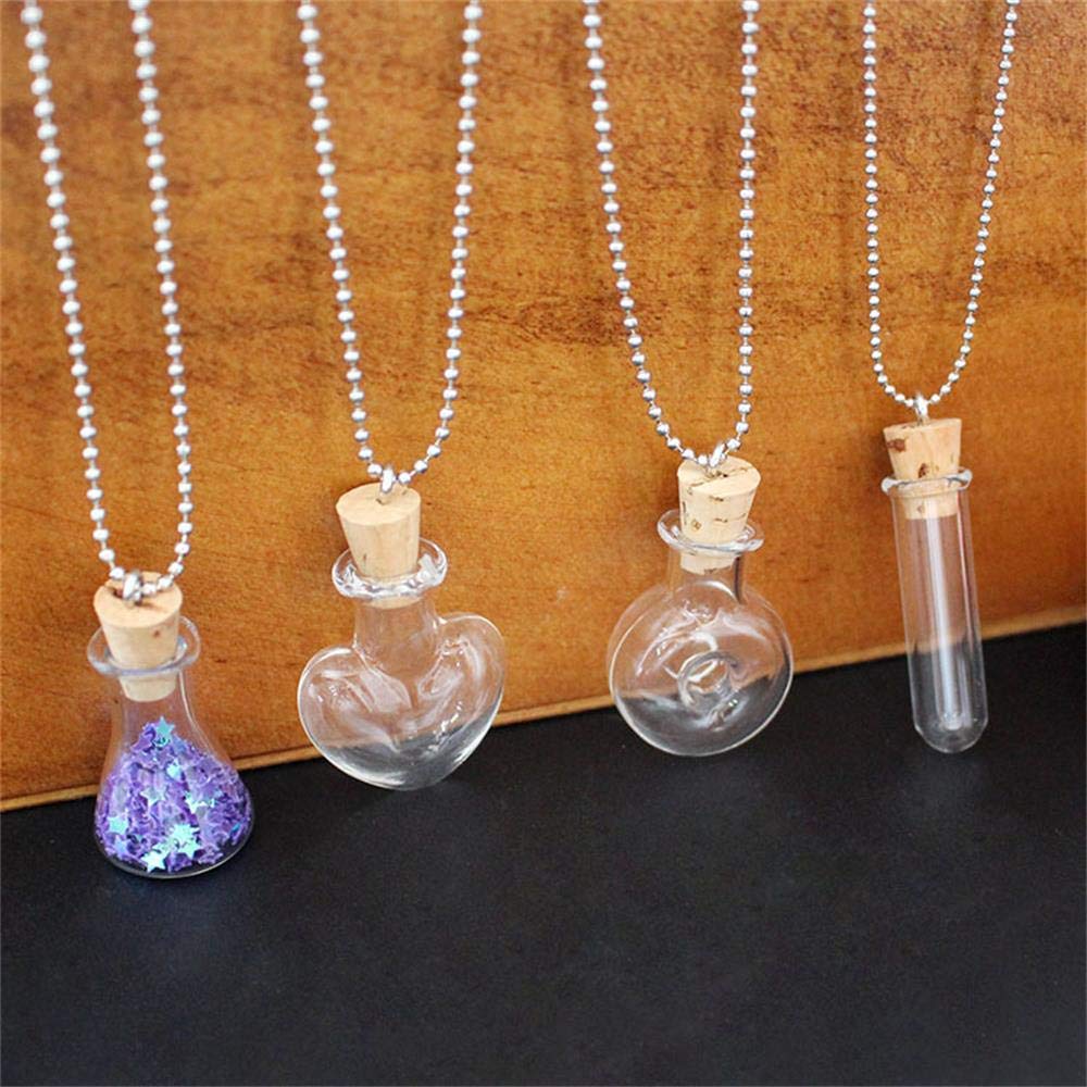 Amazon.co.jp: 5点 20x20mm 空のボトル ネックレス コルクボトル