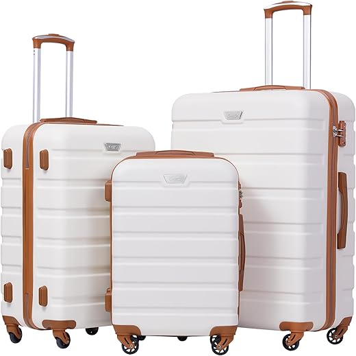 Coolife Luggage 3 Piece Set Suitcase Spinner Hardshell Lightweight TSA Lock
