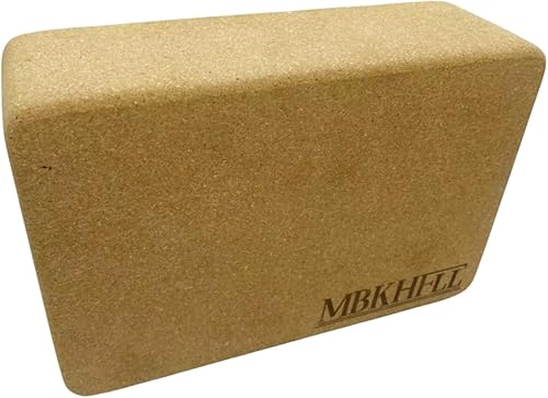 Bloques de yoga de corcho, 1 paquete de bloques de alta densidad con superficie antideslizante, accesorios ecológicos para mujeres, ideales para