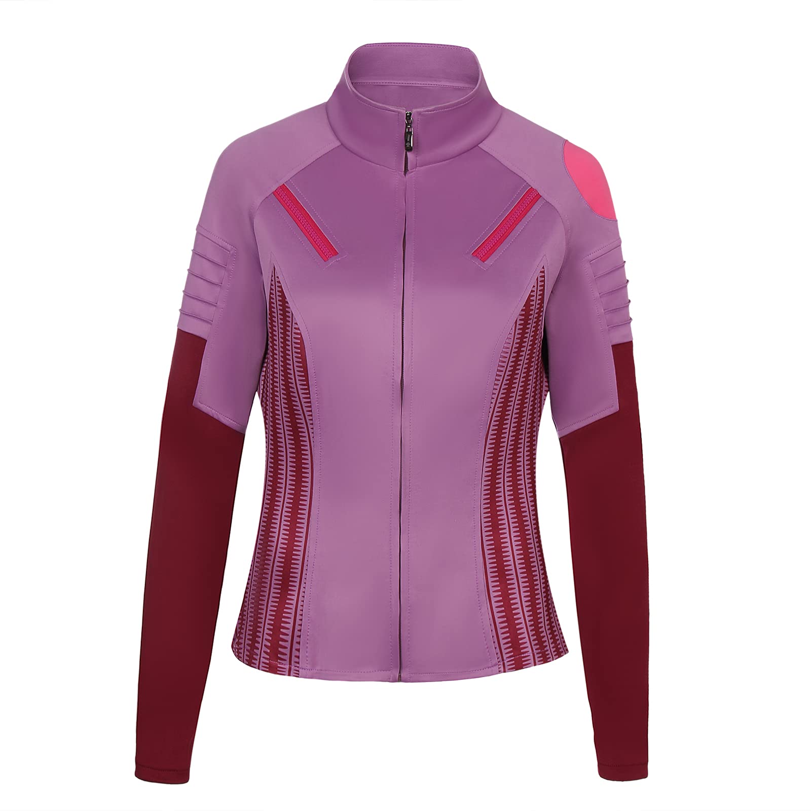 TAKERLAMATAKERLAMA Kate Bishop Costome Coat Women High Neck Long Sleeve Zipper Jacket Tops Halloween Cosplay Fancy Dress (Medium)