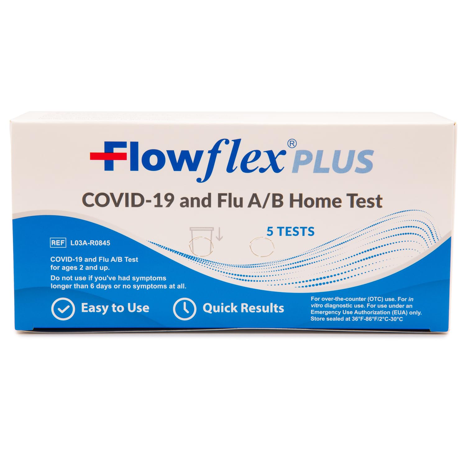 COVID & Flu Home Test by Flowflex Plus, Rapid Results in 15 Minutes, Trusted OTC COVID-19 & Flu A/B Testing Kit, FSA and HSA Eligible, Easy to Use & No Discomfort, 1 Pack 5 Tests