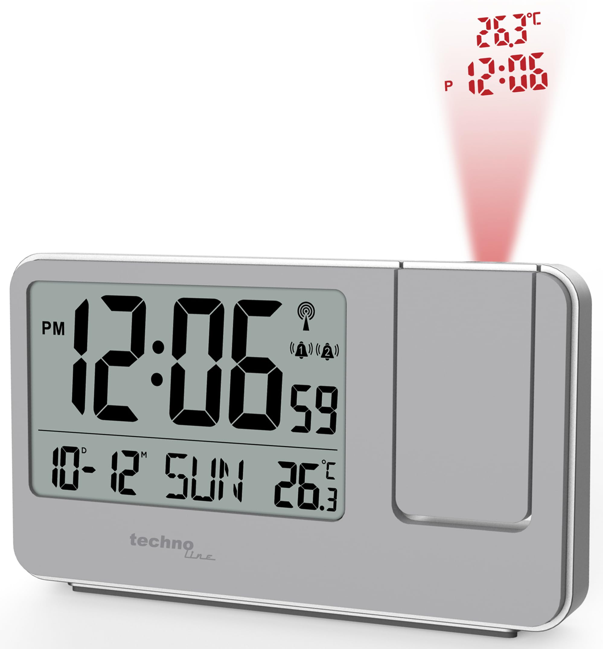 MEBUS Funkwecker Mit Projektion, Digital, Projektion Auf