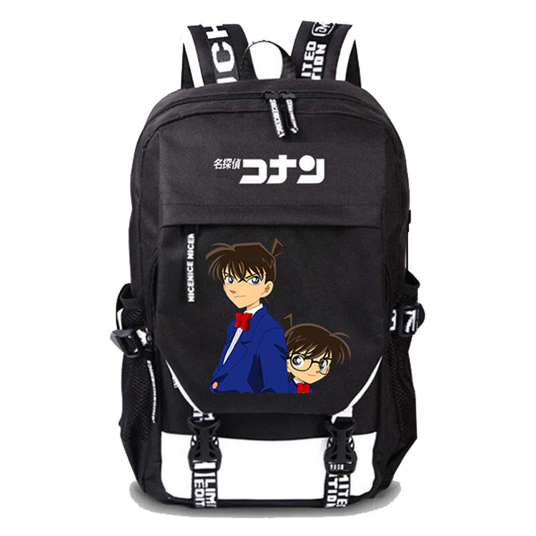 Detektyw Conan Anime plecak na laptopa plecak tornister dla dzieci z portem ładowania USB