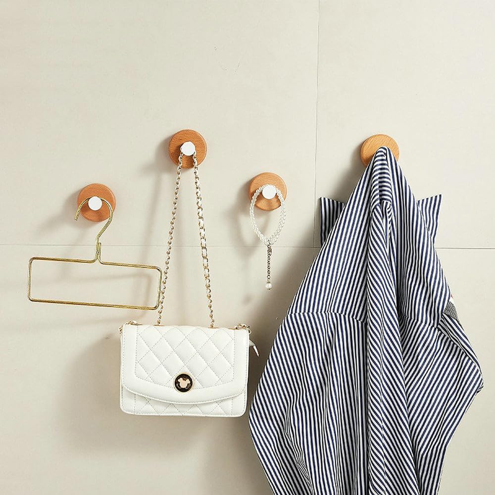 Gancho de aluminio espacial de madera, ganchos para batas de oro blanco y negro, gancho para ropa, colgador de ropa montado en la pared, estante para gancho de puerta, 5 piezas estilo C, 1