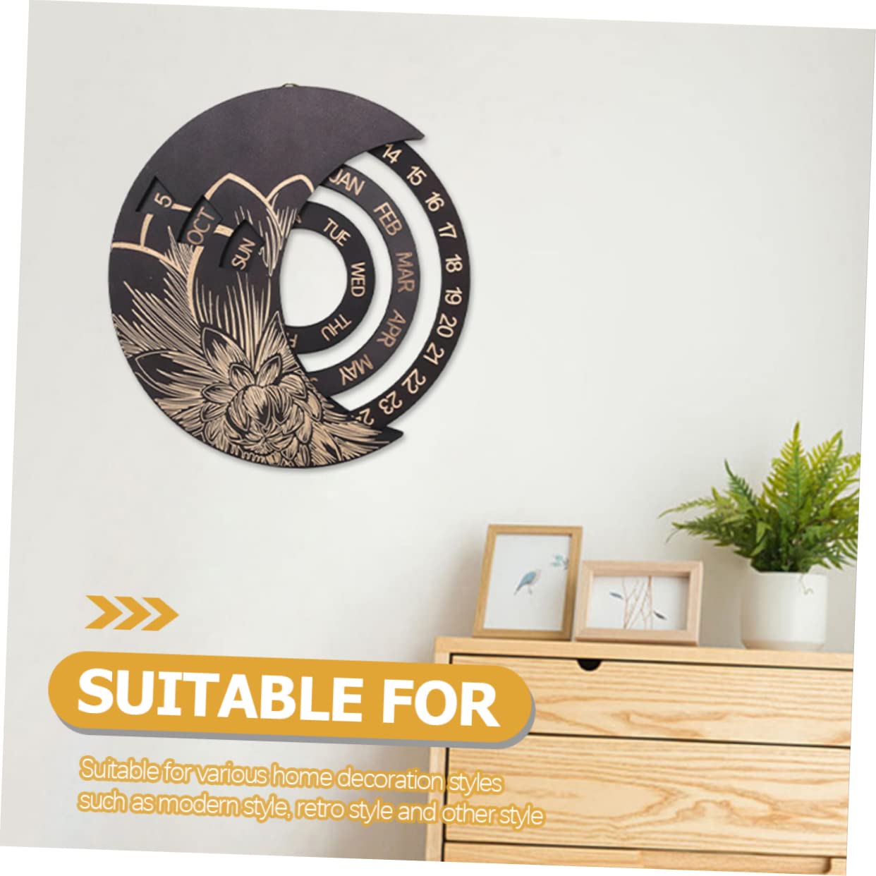 VILLCASE 2stücke Wandkalender Runder Dekorativer -kalender Für Und Türdekoration Und Retro Design Für Büro Und Schlafzimmer