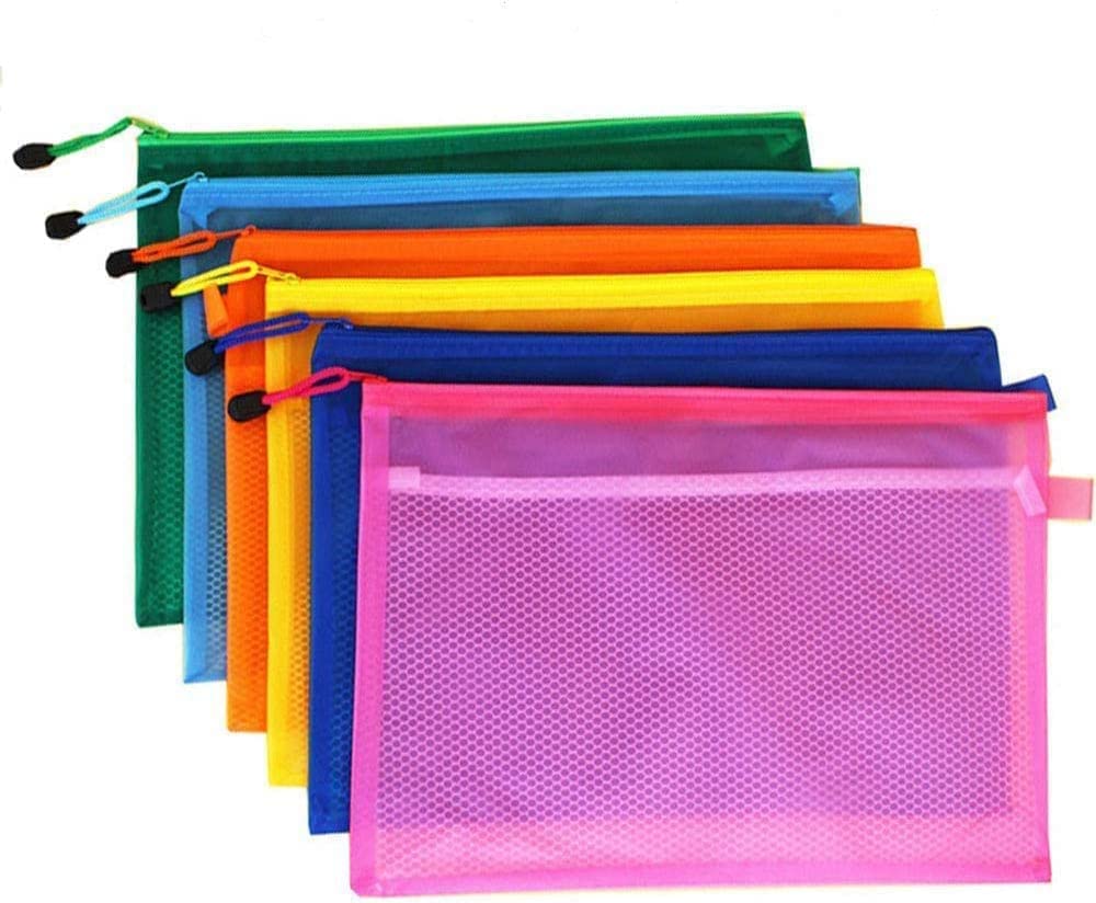 Portafoglio a catena, 12 buste portadocumenti con zip multicolori A4 A5 for l'archiviazione di documenti(A4 Dark Blue)