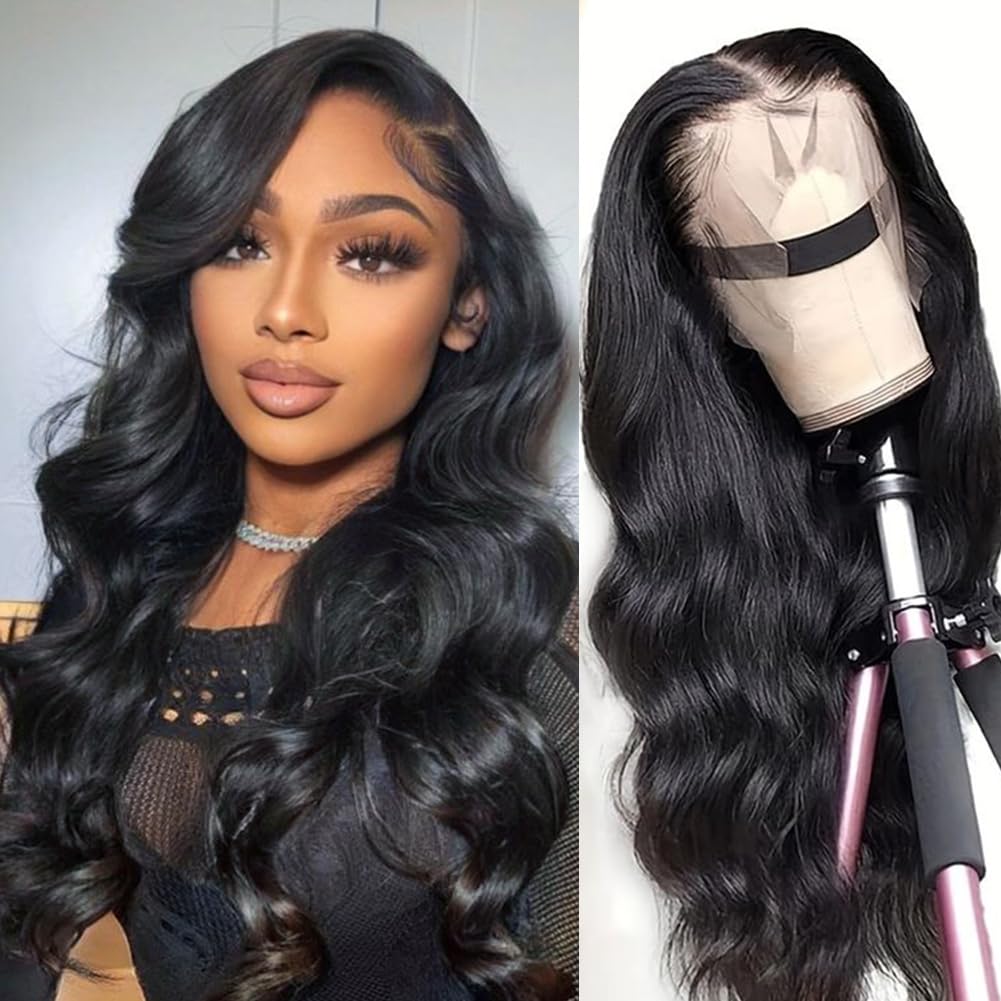 DÉBUT Body Wave Lace Front Wig Human Hair 13×4 Lace Front Wigs for Women HD Lace Front Wig Human Hair 180% Density Pre Plucked with Baby Hair Glueless Wigs (24 inches