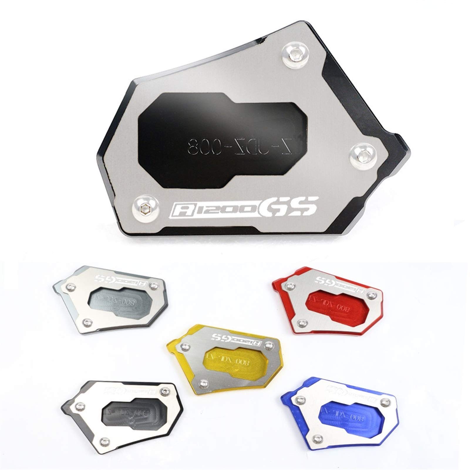 MNEUEQ Durevole e duraturo Moto Cavalletto Laterale in Alluminio Ingranditore Pad Piastra Cavalletto per B&MW R1200GS R1250GS R 1200 GS ADV Rallye LC 2013-2018(Nero