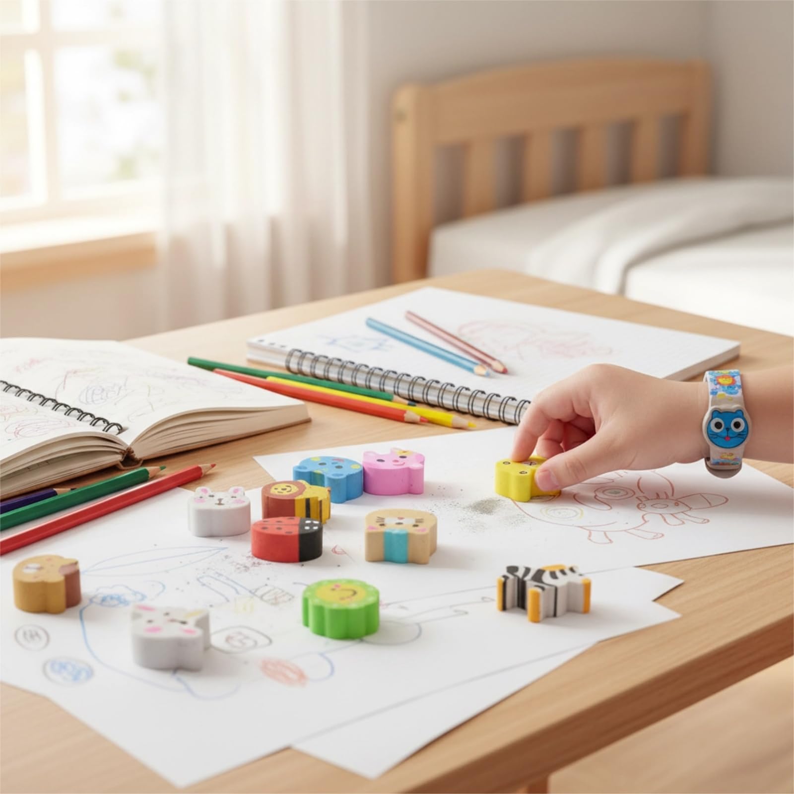 Lot de 50 gommes colorées en PVC pour enfants - fournitures scolaires