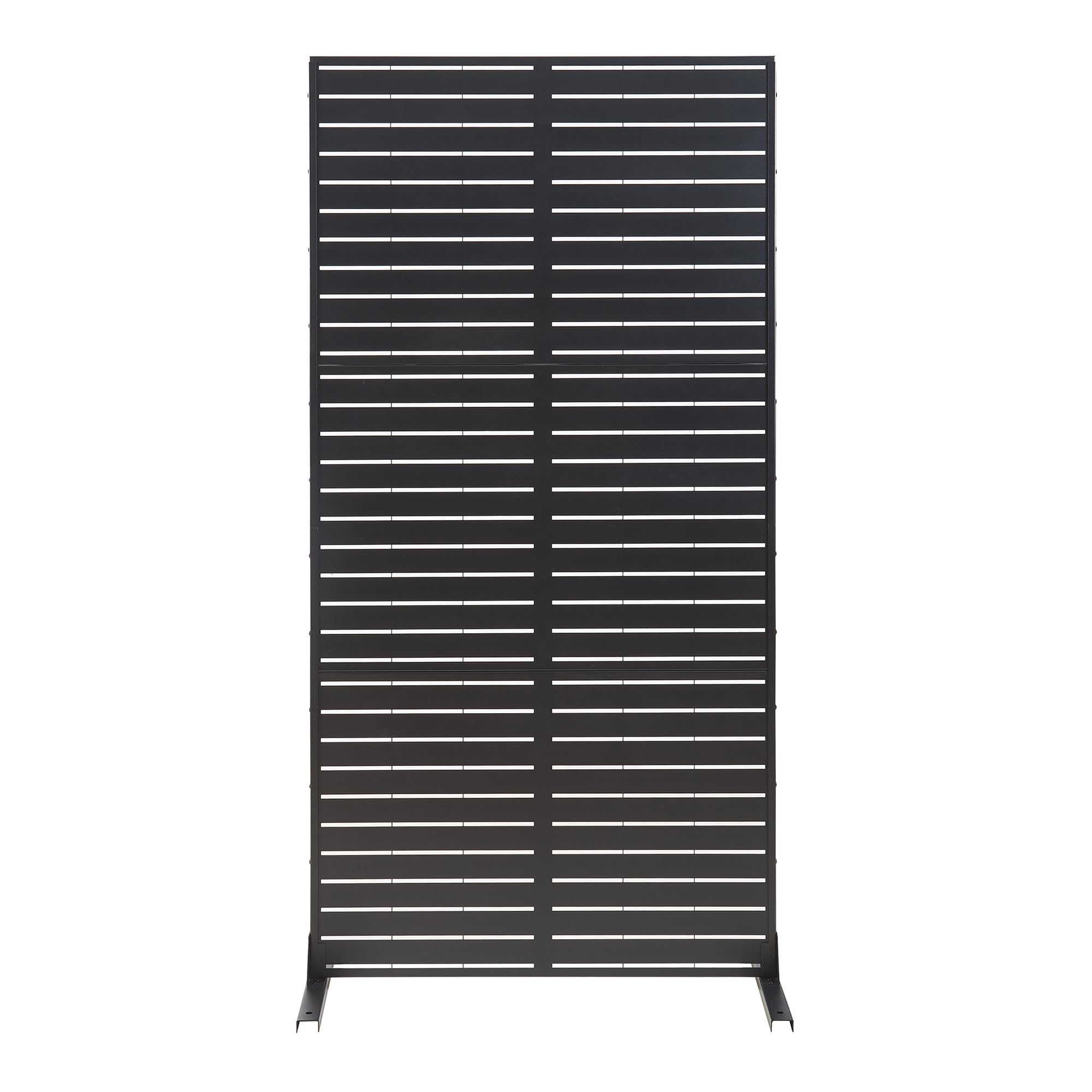 casa.pro Paravent Trolu Indoor Trennwand Raumteiler für Wohnzimmer Büro Metall 200 x 100 x 50 cm Raumtrenner freistehend Lamellenoptik Schwarz