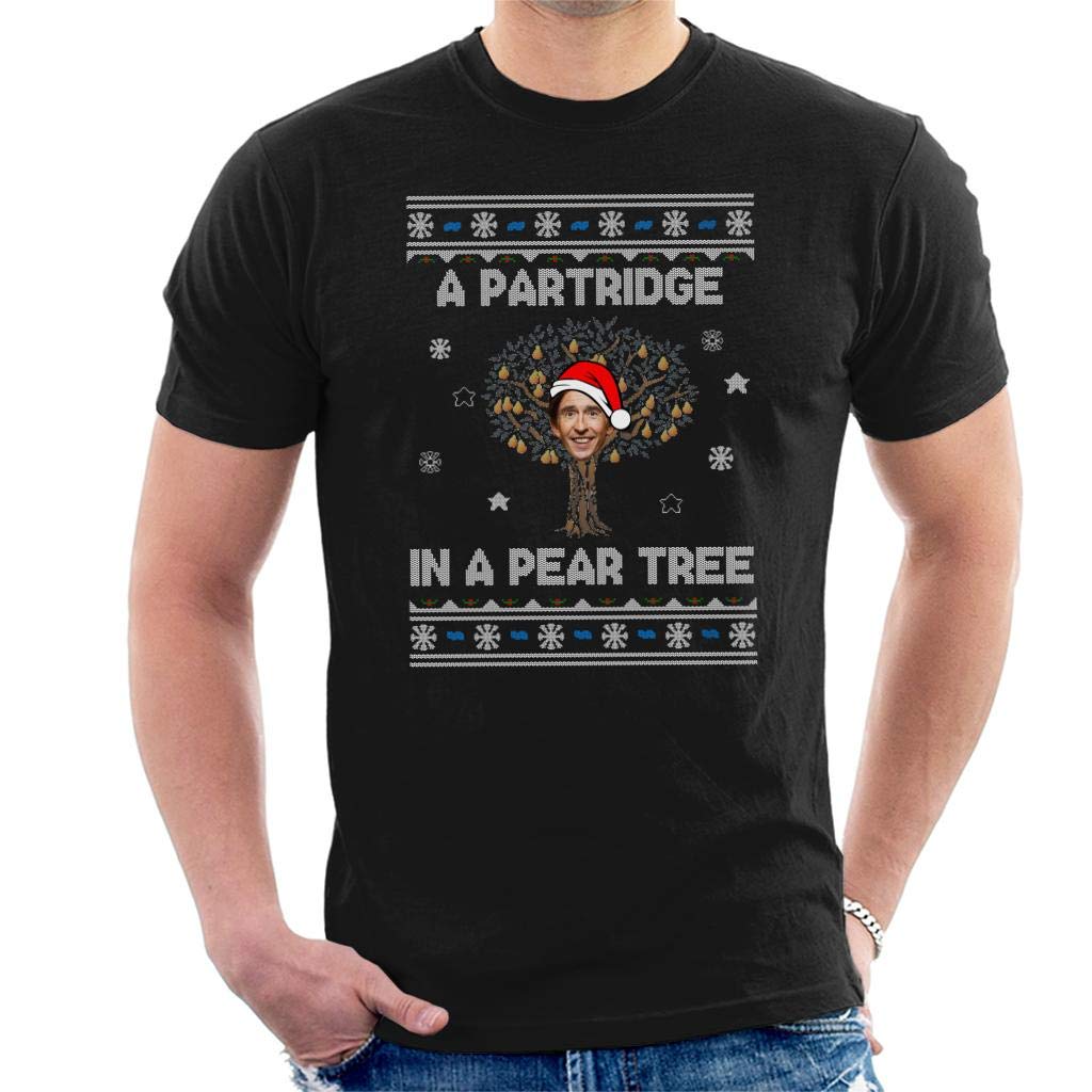 Cloud City 7 Men's Black Alan Partridge In A Pear Tree T-Shirt