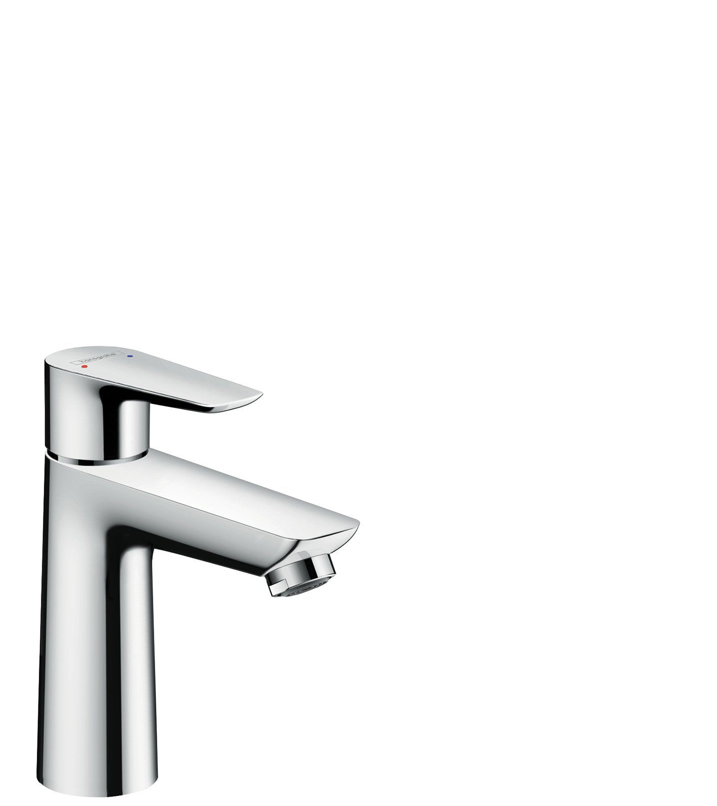 hansgrohe Talis E - Rubinetto per lavabo con push-open, Miscelatore lavabo risparmio idrico (EcoSmart) con altezza bocca 104 mm, cromo, 71711000