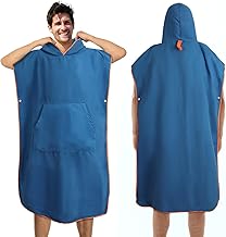 Poncho de Bain Adulte, Poncho de Plage Microfibre à Séchage Rapide en Tissu Surfing Changement Robe(117 x 88 cm,Large)