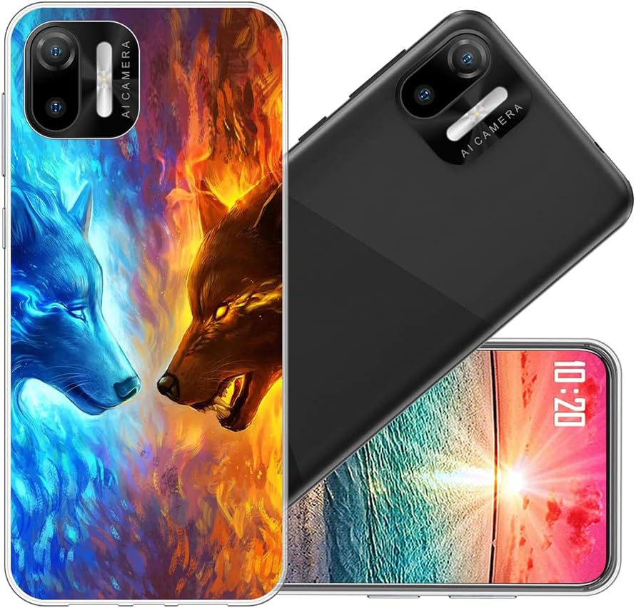 vingarshern Case for Ulefone Note 6P Cover Slim Fit Soft,Ultra Flexible TPU Bumper Cover for Ulefone Note 6P Case Silicone Shell Protector,02-Wolf