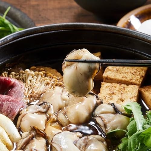 錦水館 牡蠣のすき焼きセット, 広島県産讃美牡蠣使用, むき身350g×2パック, すき焼き醤油350g×2本, 冷凍