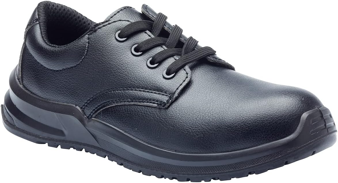 Blackrock Lace-Up Safety Shoes, Mens Womens Steel Toe Cap, Chef, Nursing, Orthopedic, Non-Slip Work Shoes, Work Utility Footwear, Hygiene, Catering, Kitchen Anti-Slip - Size 5