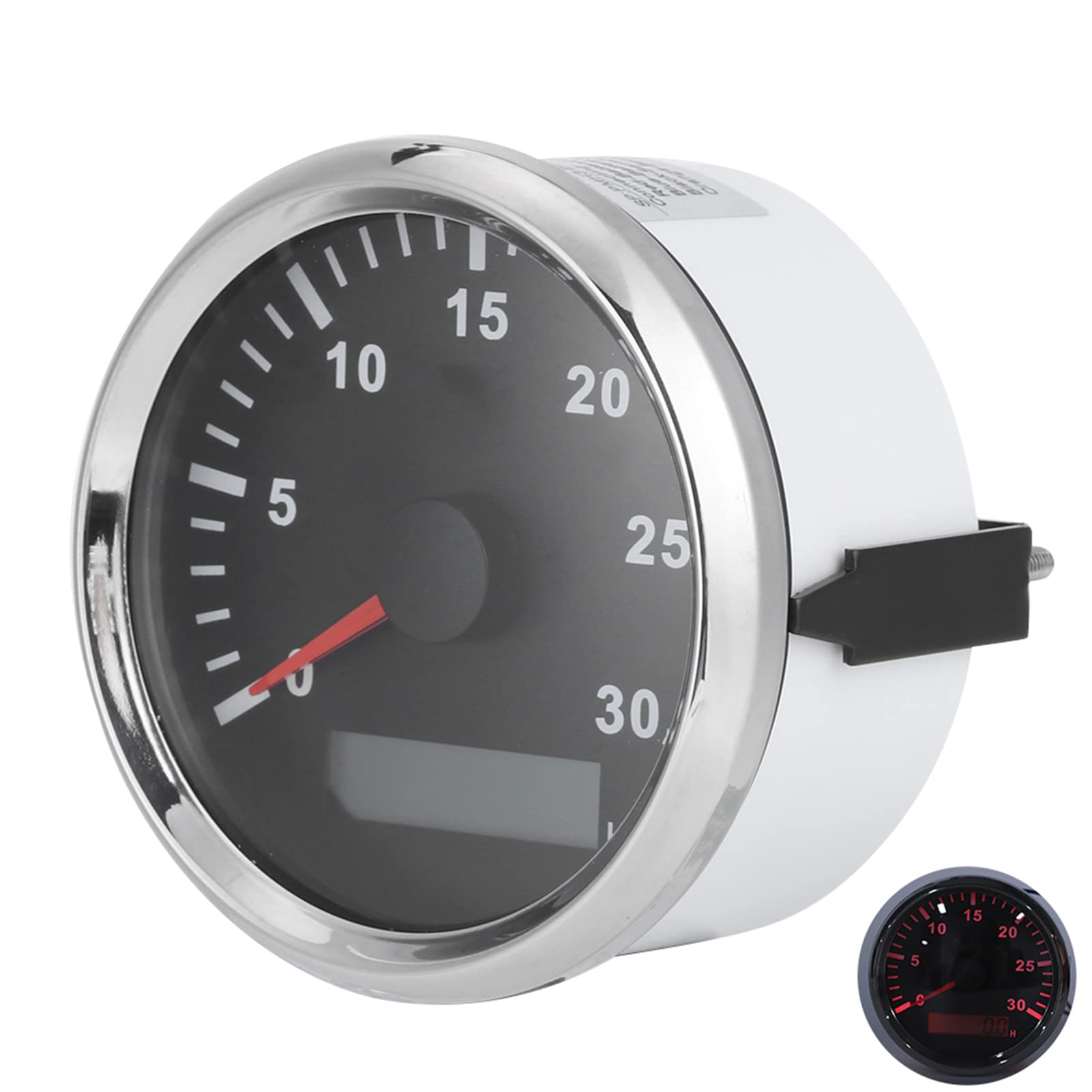 Medidor de RPM, Tacómetro Marino, IP67 Tacómetro 85 Mm/3,3 Pulgadas Sensor de Tacómetro para Barcos Medidor de Sensor de Tacómetro 12 V/24 V Luz Roja con Pantalla LCD Contador de