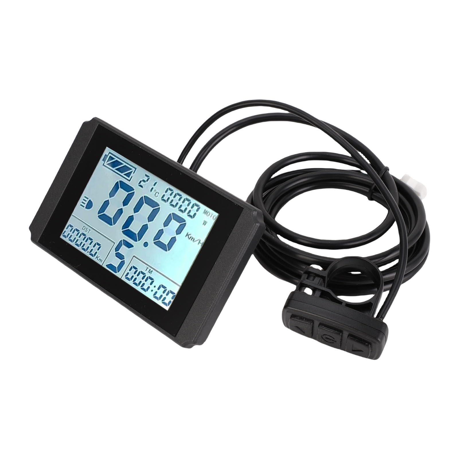Ejoyous Display LCD per Bici Elettrica Display LCD per Scooter Elettrico ABS 24V 36V 48V con Staffa di SM per Schermo Trasparente per Ciclisti Pendolari con Manubrio da 22,2 Mm