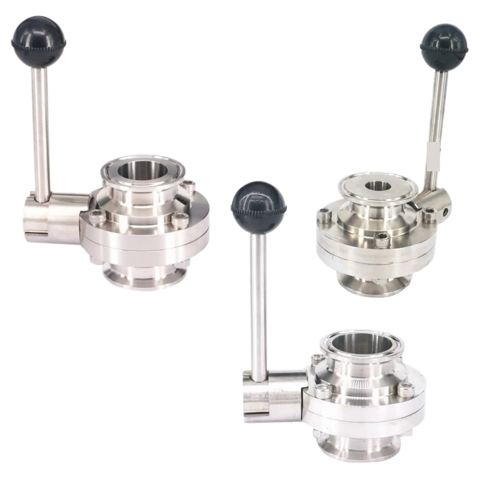 Uyuubnk 38X50.5mm 1.5 In. Tc 1Pcs Ferrule Od 50.5Mm 64Mm Tri Clamp 1.5" 2" 304 Stainless Steel Butterfly Valve(38X50.5mm 1.5 In. Tc)