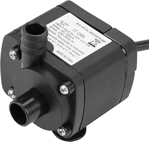 Miniatura 9 de Mini bomba de agua sumergible DC sin escobillas, acero inoxidable, negro, 12V, 350LH, -40 100, refrigeración por computadora, fuentes, dispensadores