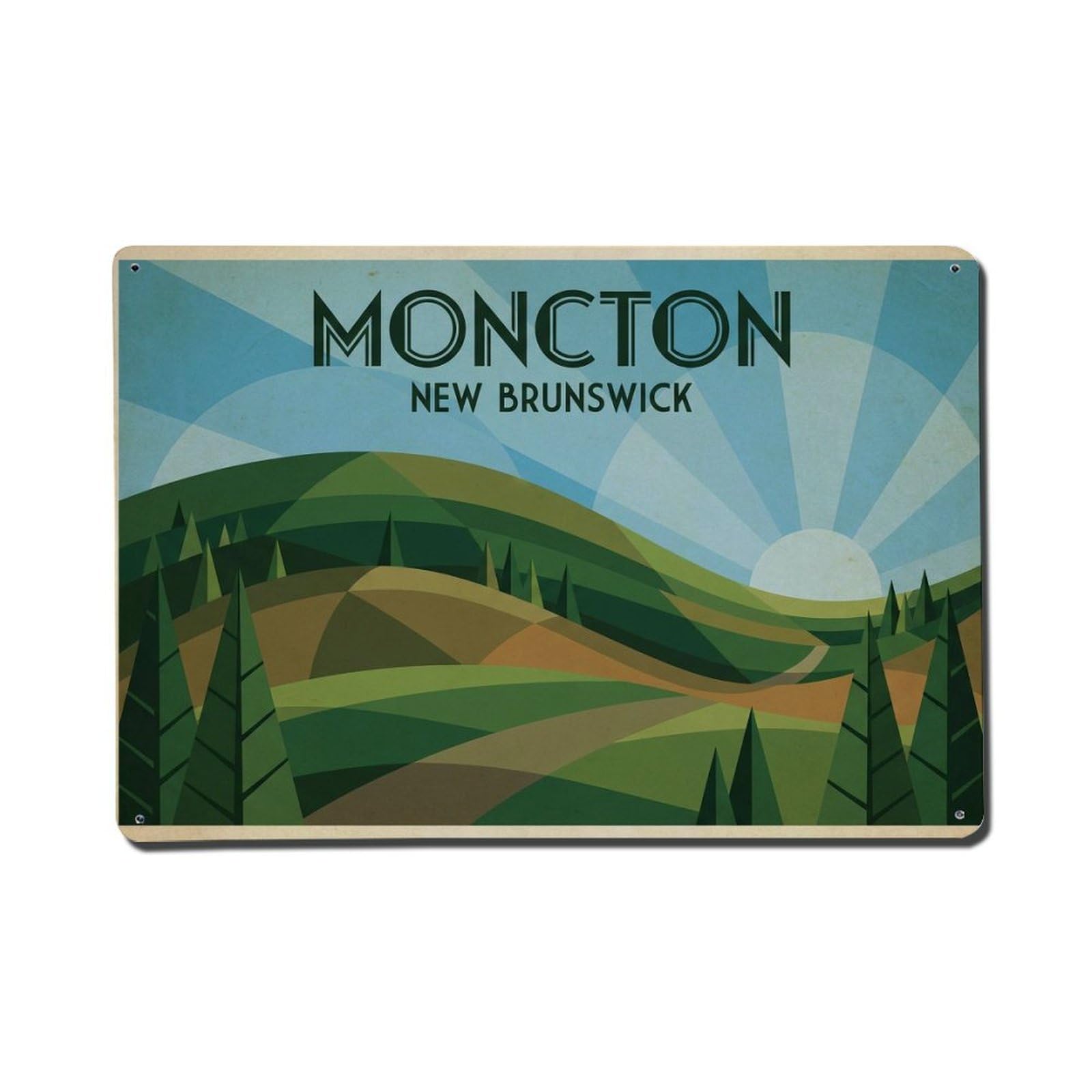 Cxhjca 8X12inch(20X30cm) Retro Travel Canada Moncton Metal Tin Sign