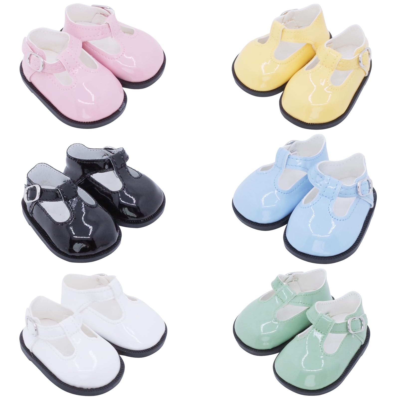 Etistta 6 Pairs of Mary Jane 18 inch Doll Shoes for 18 inch Doll Shoes American Dolls Accessories