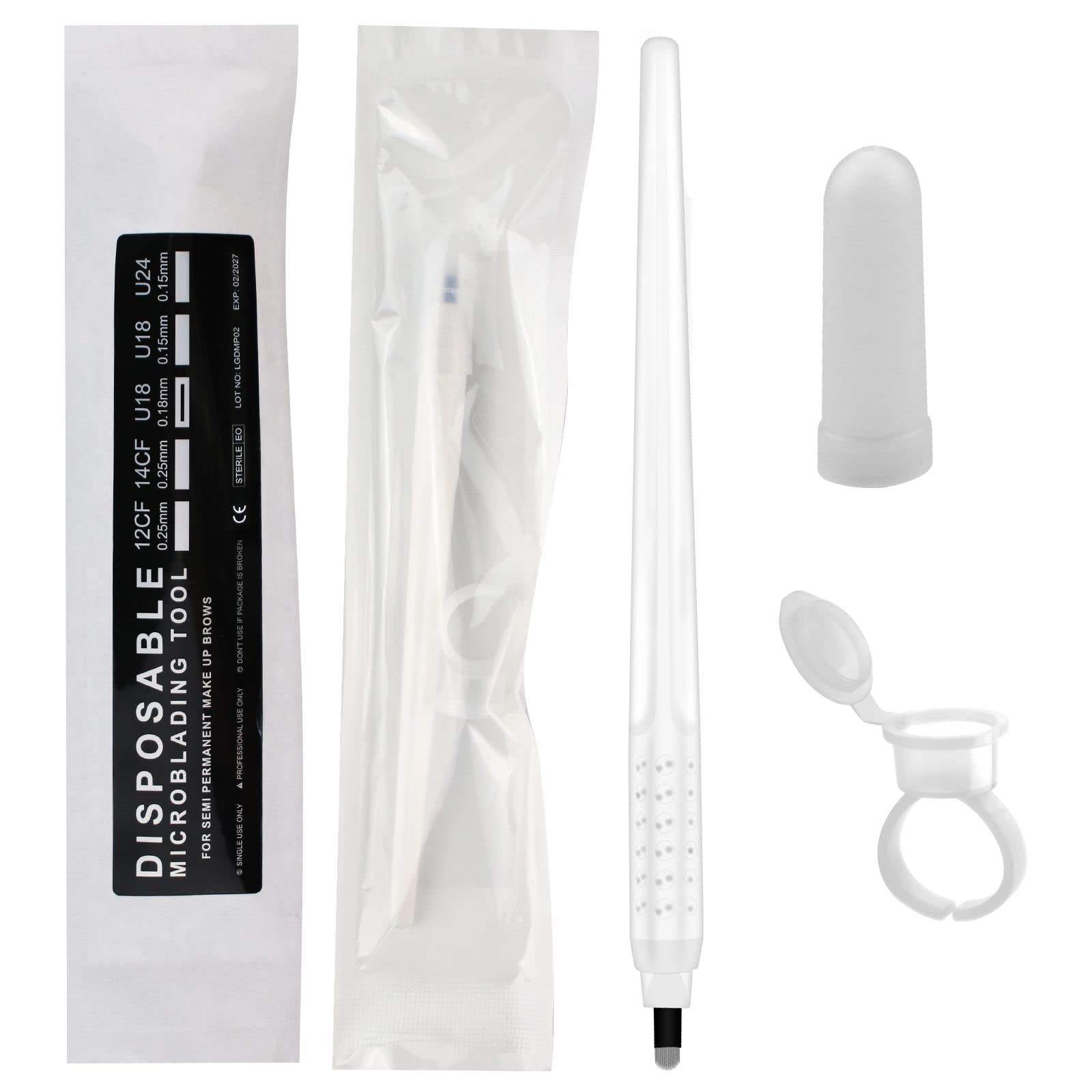 10 Tebori Desechable Microblading 18u 0.18 mm Las Agujas Clásicas se Suministran con un Anillo (U18-0.18mm)