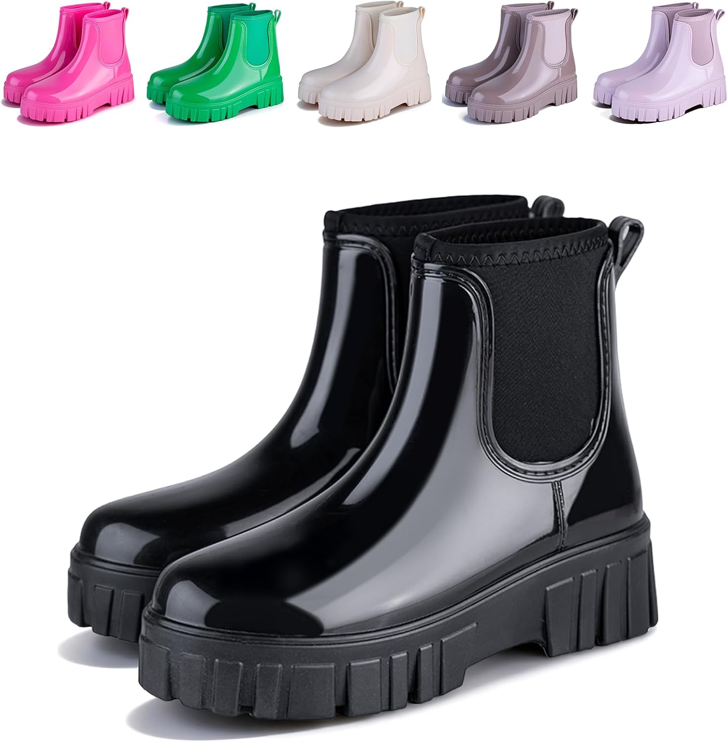 Womens Rain Boots - Waterproof Ankle Garden Shoes